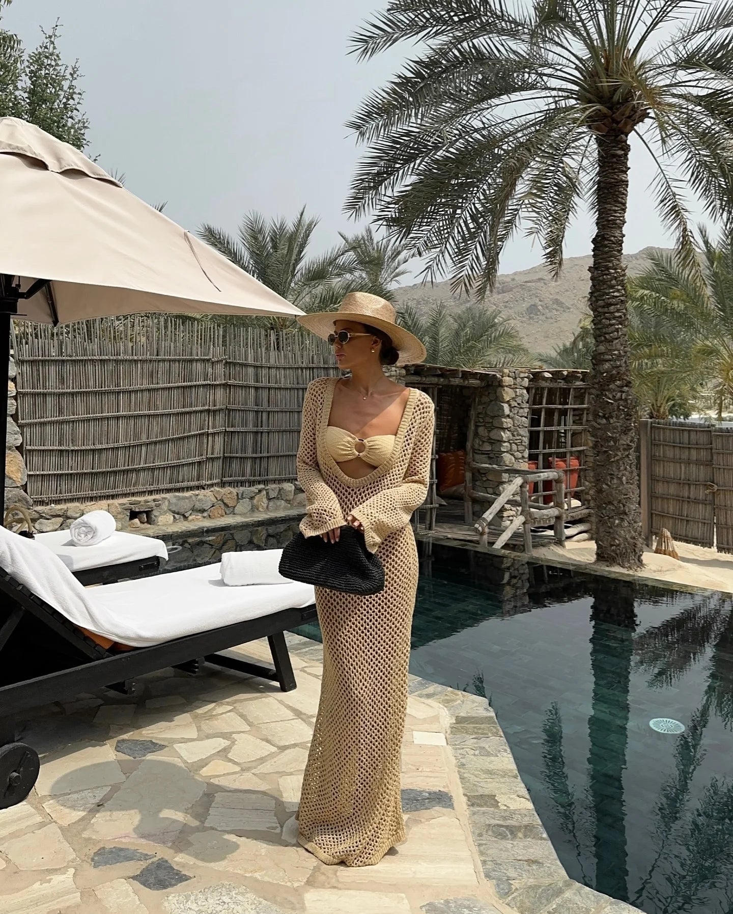 Sexy U-Neck Bell Sleeve Knit Maxi Dress | Summer Beach Cover-Up & Holiday Outfit K21 cover up LUNARITY GARAGE