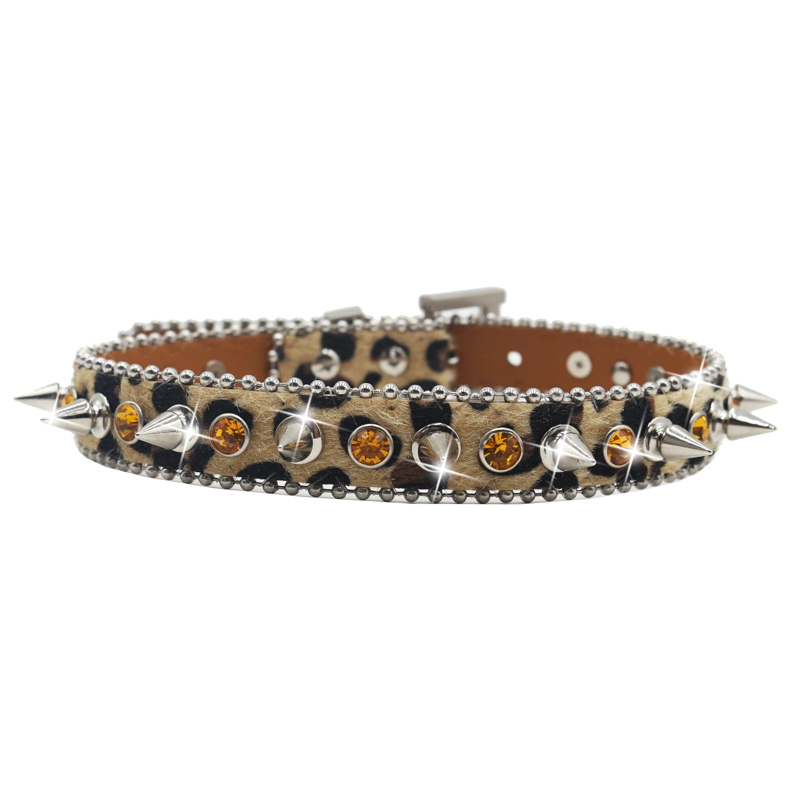 Gothic Leopard Rivet Rhinestone Choker – Y2K Steampunk Party Collar choker LUNARITY GARAGE