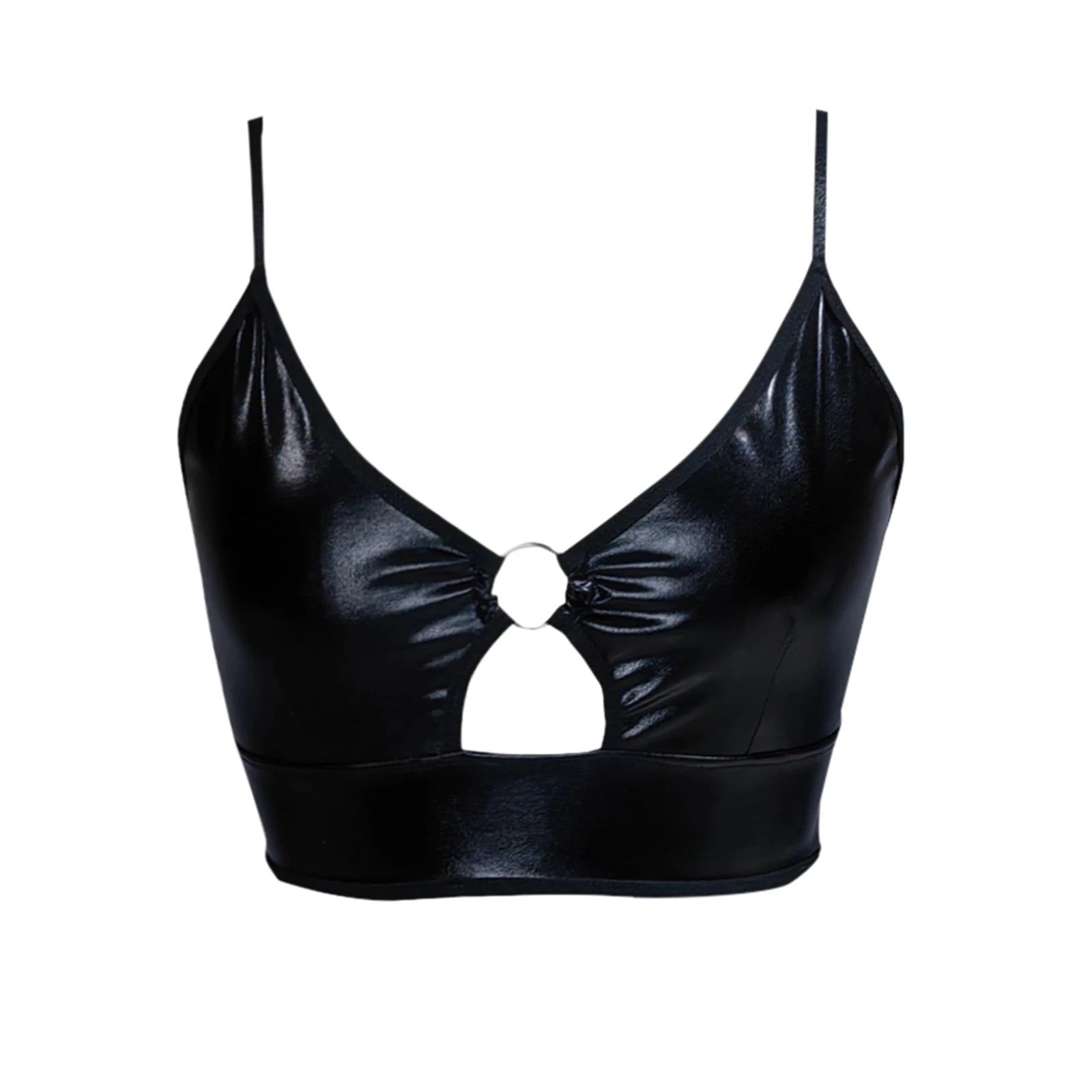 Women's PU Leather Strappy crop top LUNARITY GARAGE