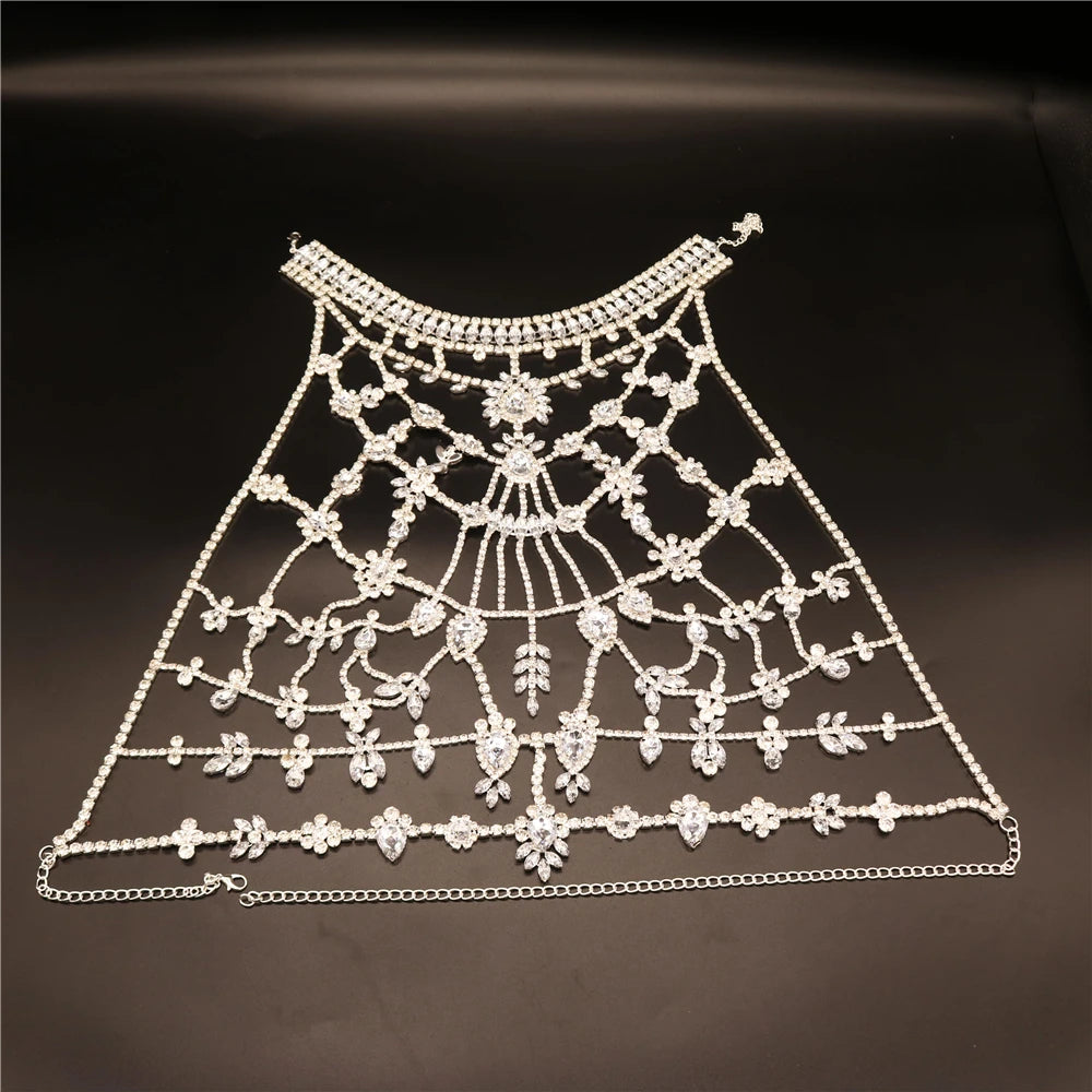 Exquisite Shimmer Zircon Bra Chain Necklace Body jewelry Lunarity Garage   