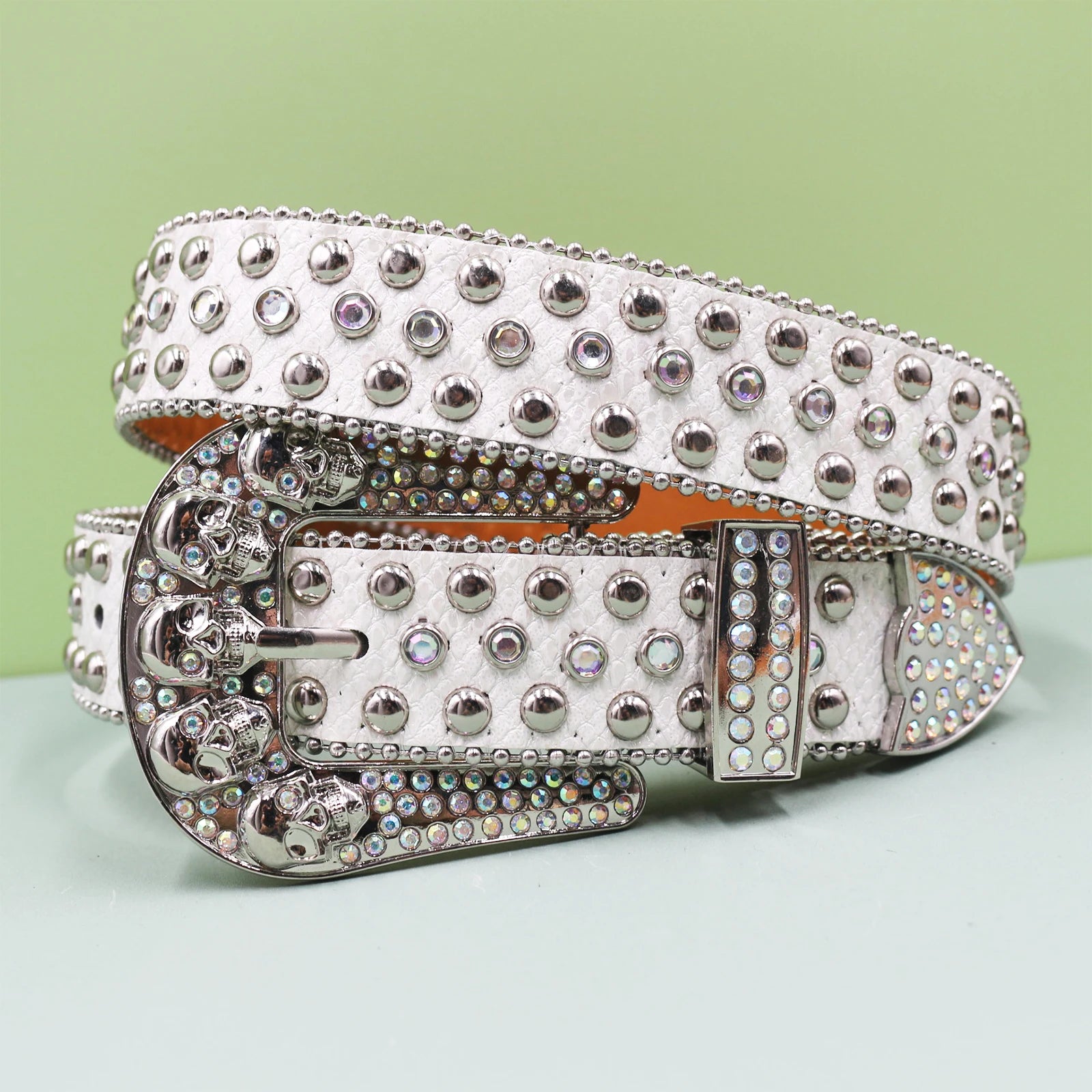 Women’s Punk Skull Pin Buckle Belt – Vintage Rivet Style belt LUNARITY GARAGE