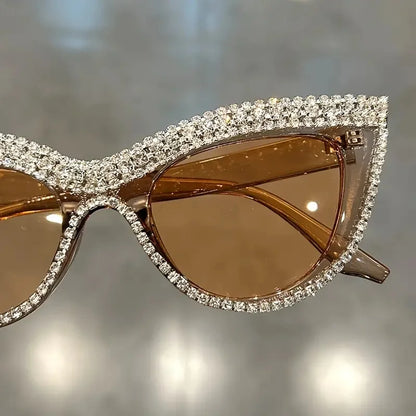 Bling Rhinestone Cat Eye Sunglasses – Luxury Decorative Shades for Women & Party Props Sunglasses Lunarity Garage