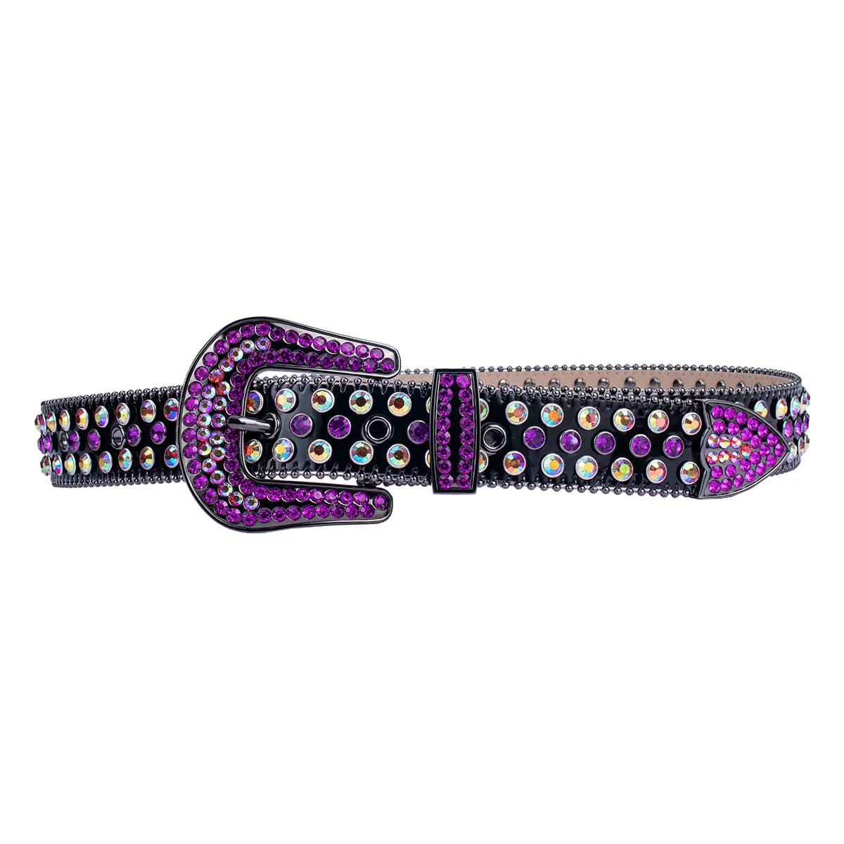 Sparkle Rhinestone Western Cowboy Belt - Purple Crystal Studded Strap for Jeans Belt LUNARITY GARAGE