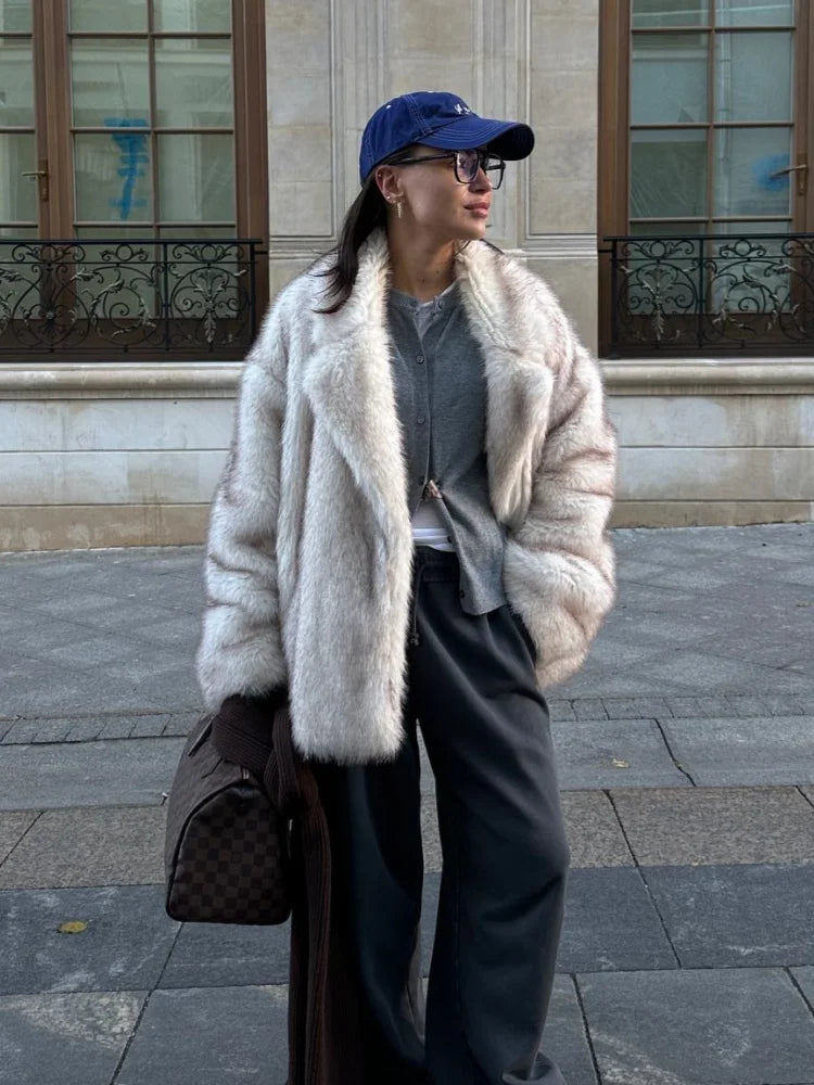 Furry Faux Fur Jacket – Winter Chic Outwear Jackets LUNARITY GARAGE S