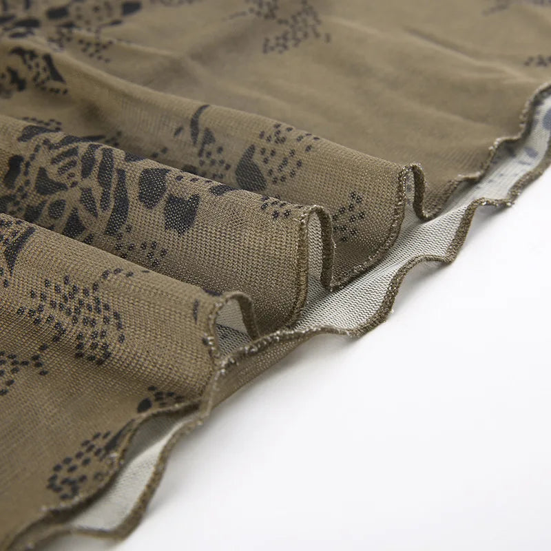 Sexy Floral Print Mesh Patchwork Dress Dress Lunarity Garage