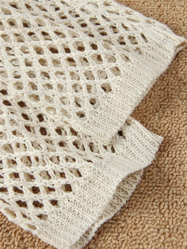 Embrace Bohemian Chic: The Solid Knit Mini Beach Dress covers up LUNARITY GARAGE
