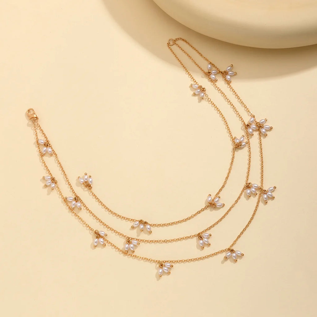Double Layered Pearl Tassel Necklace Necklace LUNARITY GARAGE   