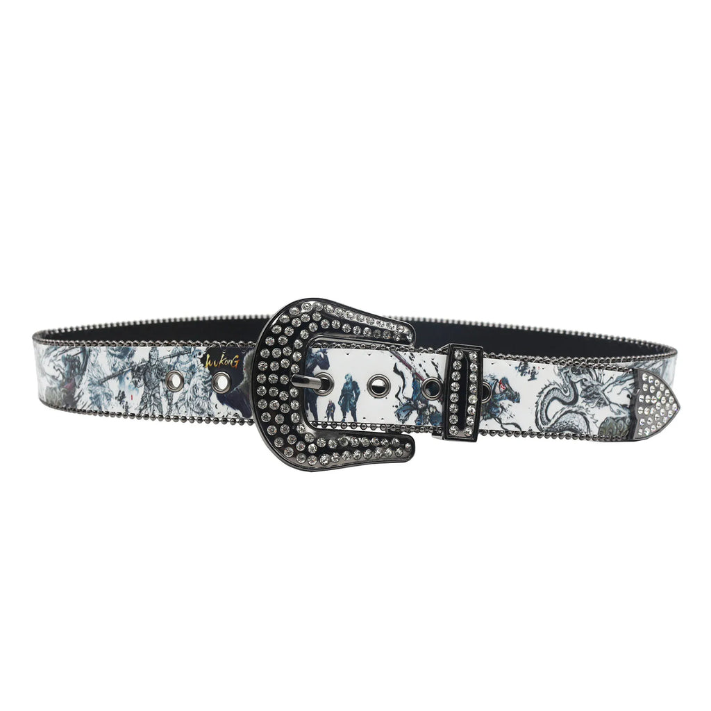 Black Myth Wukong Y2K Rhinestone Belt – Punk Hip Hop Style belt LUNARITY GARAGE