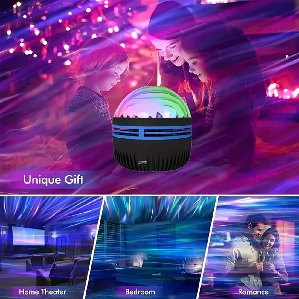 Aurora Starry Galaxy Dreams Northern Glow Night Light Projector LED Starry Sky Atmosphere Lighting Gift Bedside Nightlight Lamp Night Lights LUNARITY GARAGE