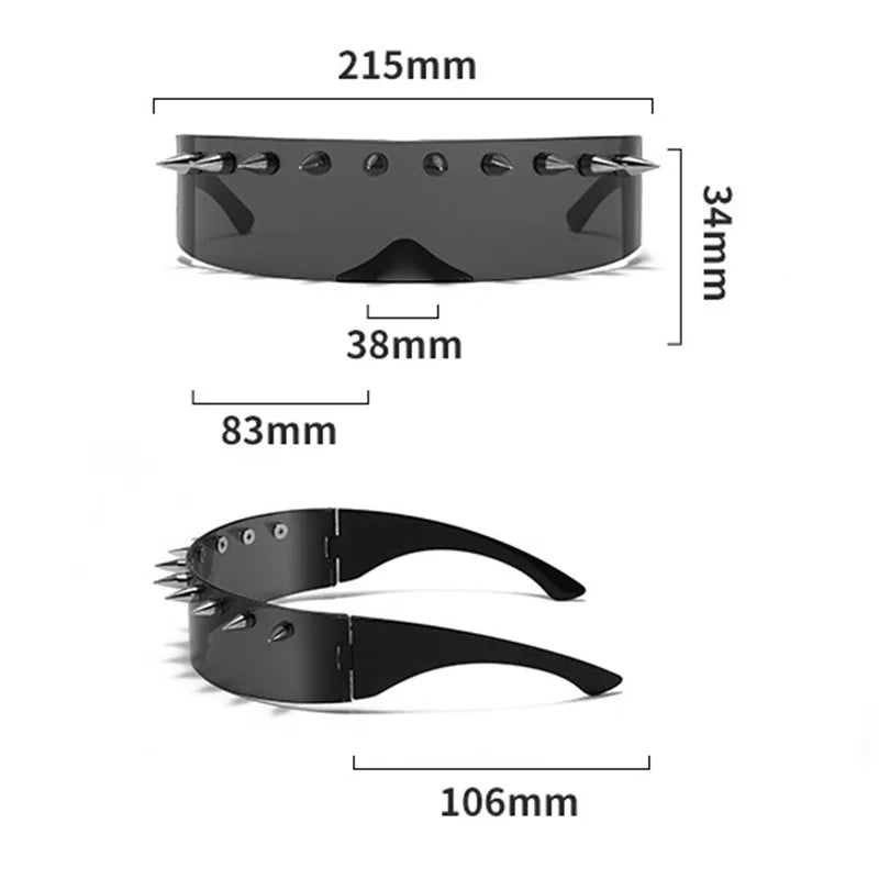 Cyberpunk Demon Metal Rivet Sunglasses Sunglasses Lunarity Garage