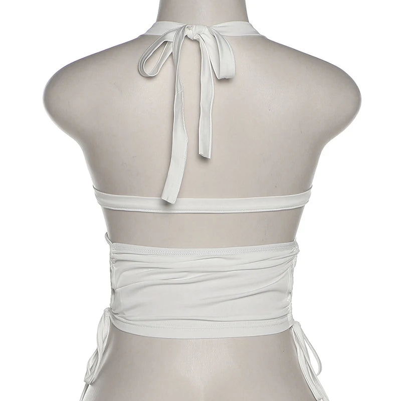 Y2K Backless Bandage Halter Crop Top – Bold & Trendy crop top LUNARITY GARAGE