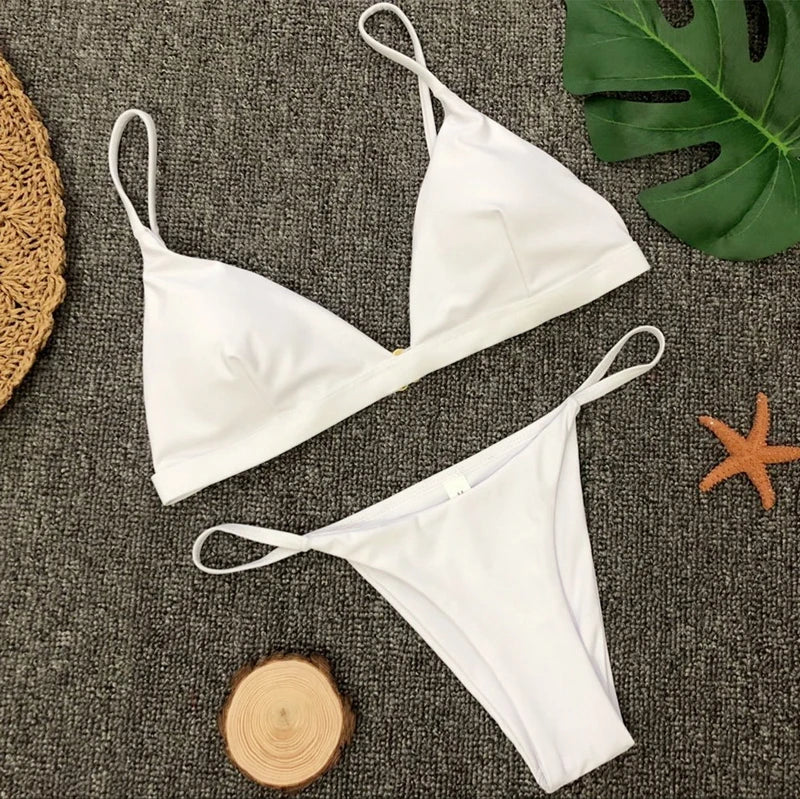 Two-Piece Hollow Out Knitted Beach Dress | 2025 Bikini Cover-Up & Sexy Beach Outfit cover up LUNARITY GARAGE White Swimsuit S