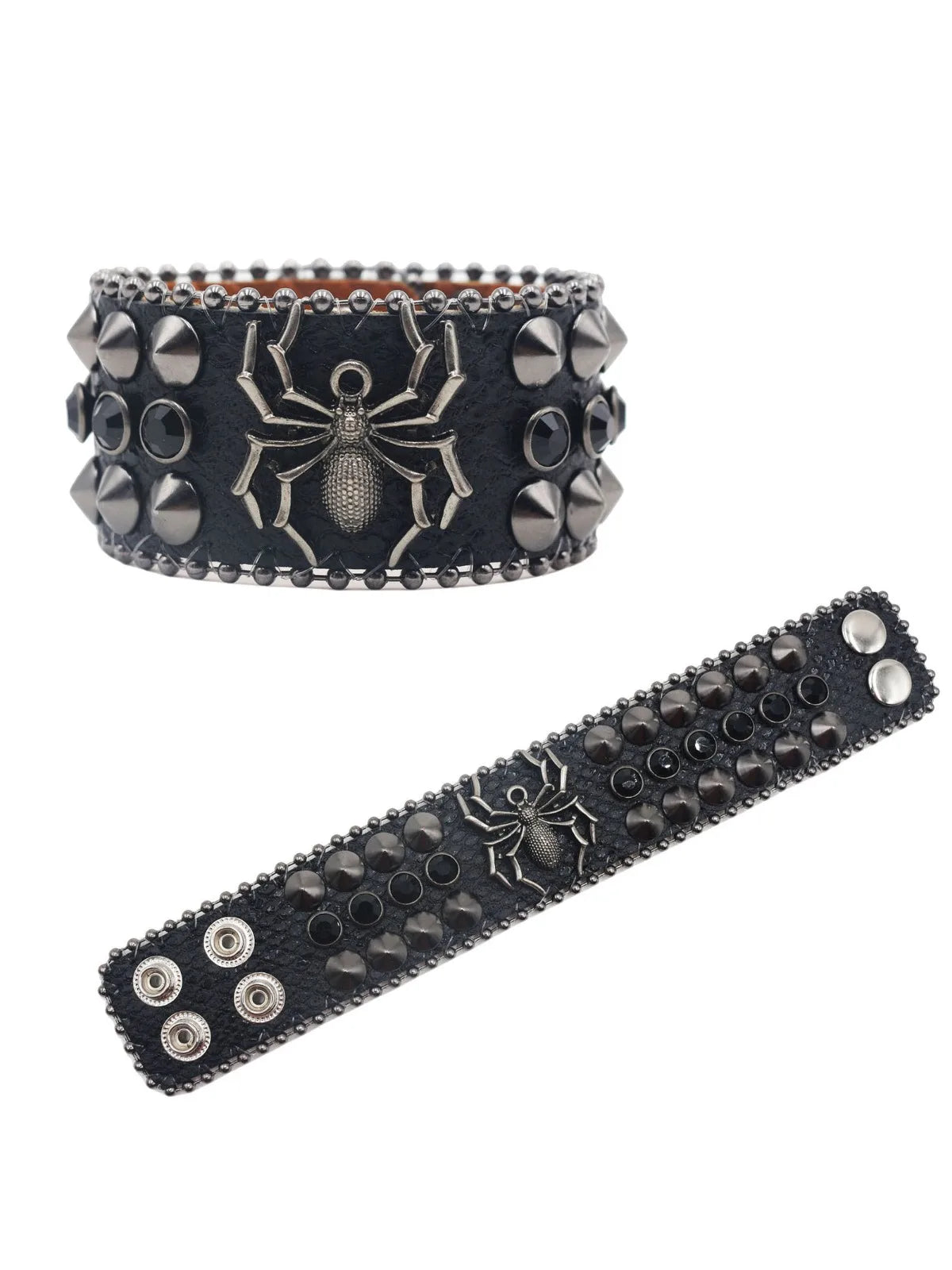 Original Designer Rhinestone Rivet Bracelet – Y2K Unisex Bangle Bracelets LUNARITY GARAGE Black