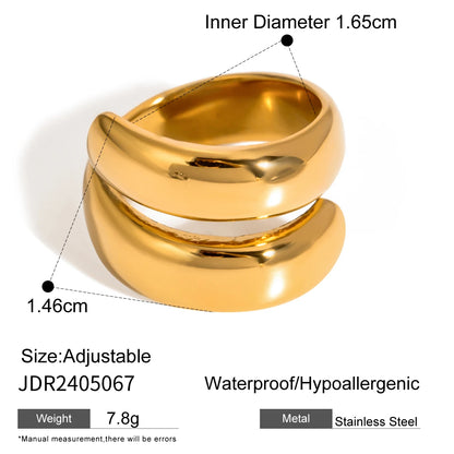 Uworld Minimalist 316L Stainless Steel INS Ring High Quality Waterproof Charm Metal Gold Silver Color Fashion Finger Jewelry LUNARITY GARAGE JDR2405067