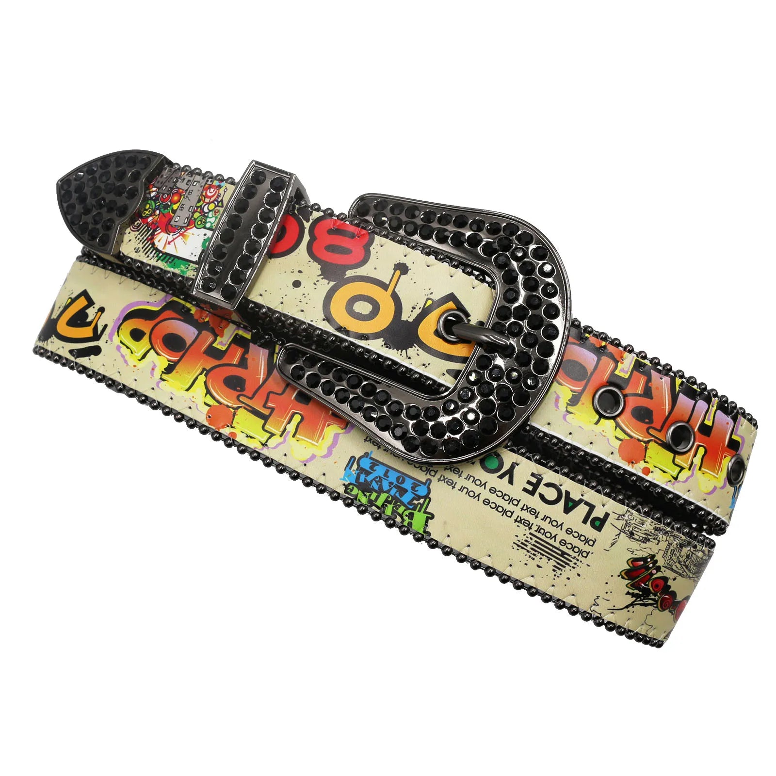 Punk Black Rhinestone Belt – Y2K Western Cowboy Designer Belt belt LUNARITY GARAGE