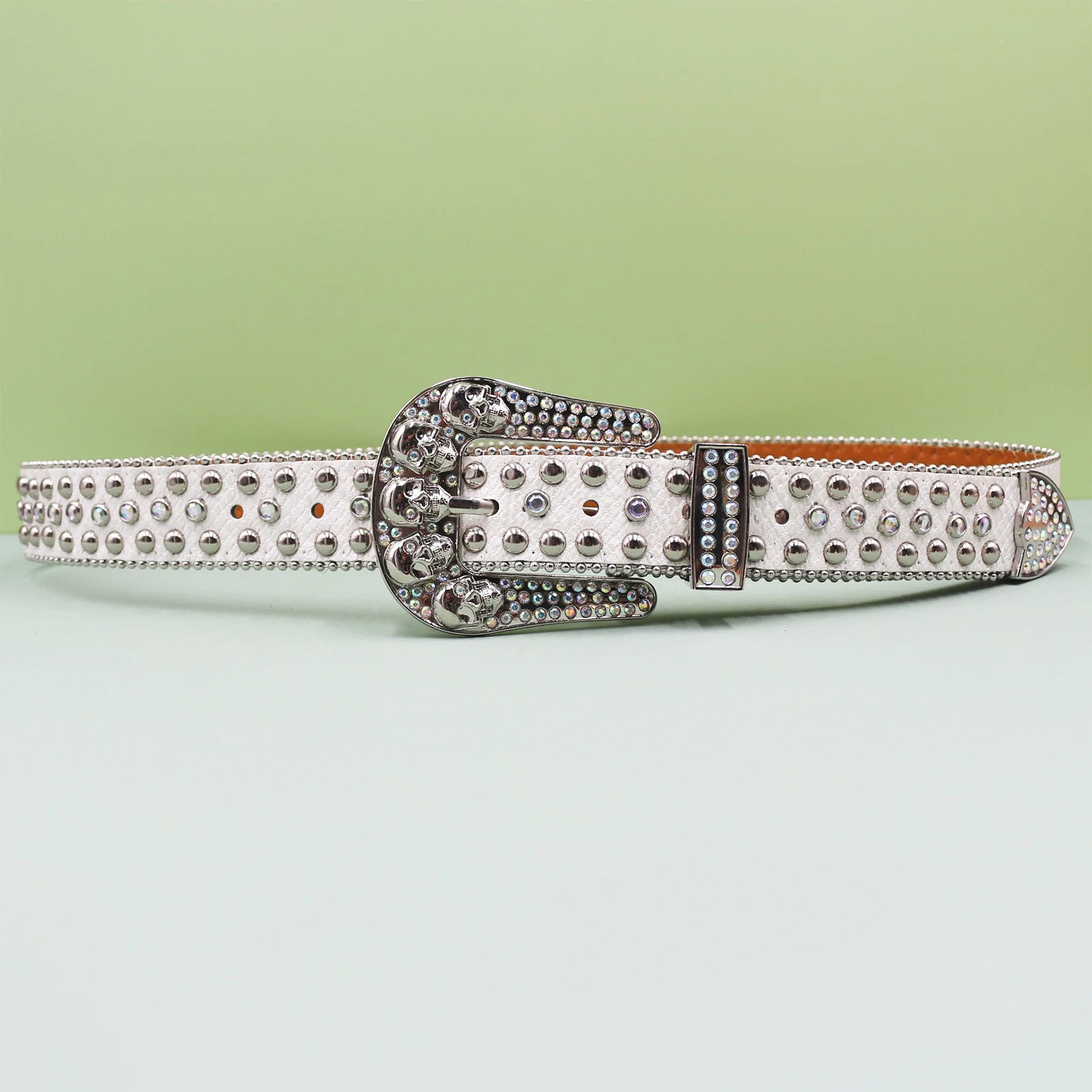 Women’s Punk Skull Pin Buckle Belt – Vintage Rivet Style belt LUNARITY GARAGE
