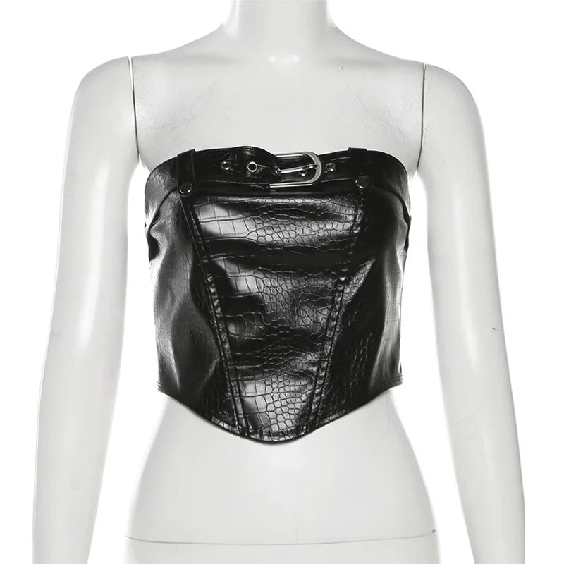 Techno Party Rave Top High Street All-match Cool Sexy Sweet Women's Chest Wrap Vest top LUNARITY GARAGE