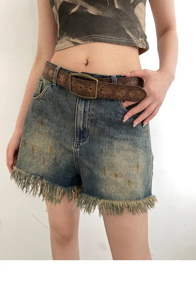 Retro Y2K Pattern Print Belt - Luxury Designer Buckle Pin Hip Hop Waistband Belt LUNARITY GARAGE