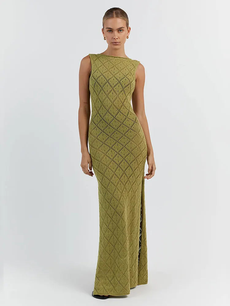 The Sexy Cut Out Slit Knit Mesh Maxi Cover-Up cover ups LUNARITY GARAGE