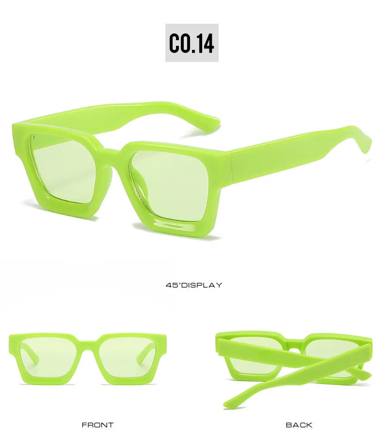 Vintage Square Candy Color Sunglasses – UV400 Gradient Designer Shades Sunglasses LUNARITY GARAGE