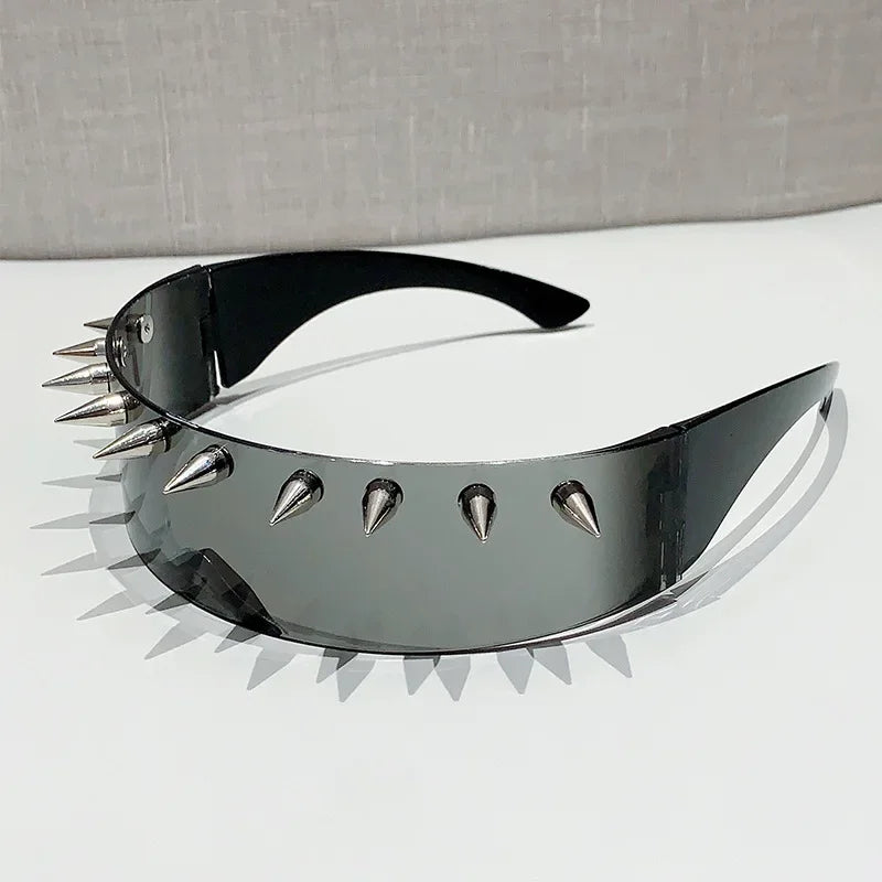 Cyberpunk Demon Metal Rivet Sunglasses Sunglasses Lunarity Garage Black 1