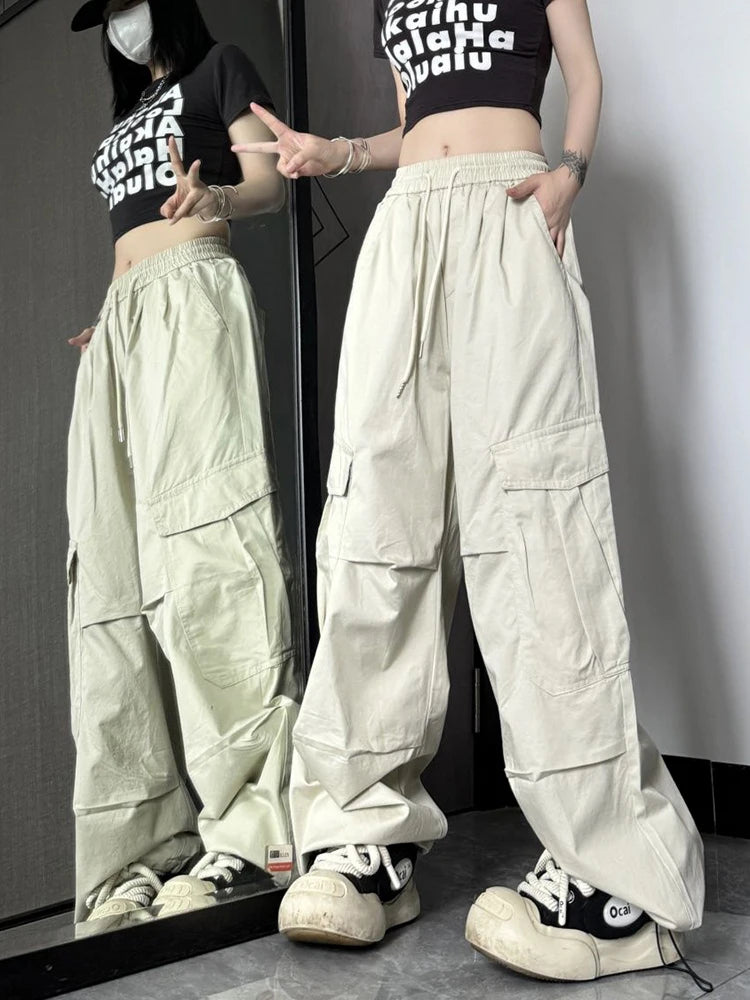 Y2K High Waist Wide Leg Cargo Pants – Streetwear Essential Pants LUNARITY GARAGE