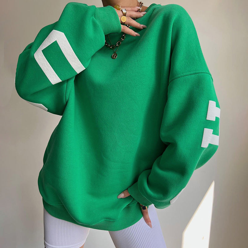 Back Letters Print Oversized Sweatshirt – Cozy Streetwear for Autumn & Winter Sweatshirts Lunarity Garage