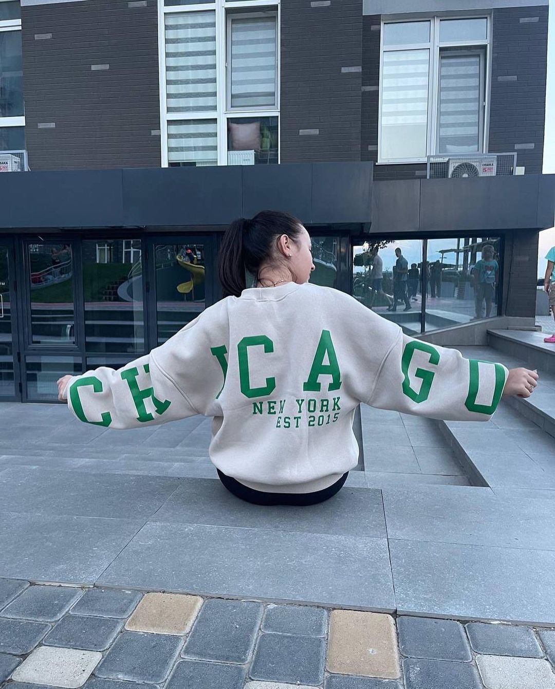 Back Letters Print Oversized Sweatshirt – Cozy Streetwear for Autumn & Winter Sweatshirts Lunarity Garage