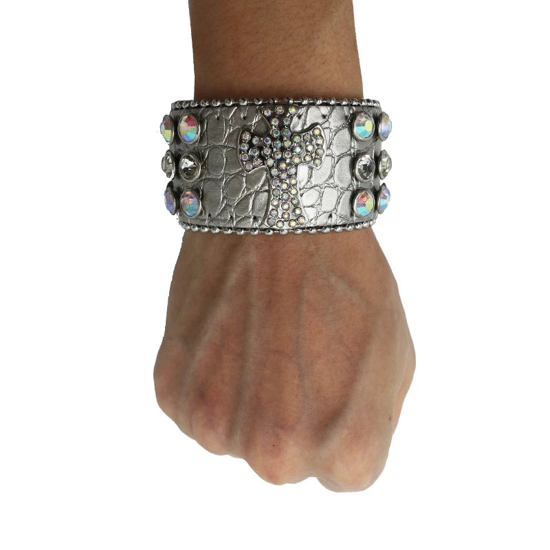 Punk Style Shiny Cross Rhinestone Bracelet Bracelets LUNARITY GARAGE