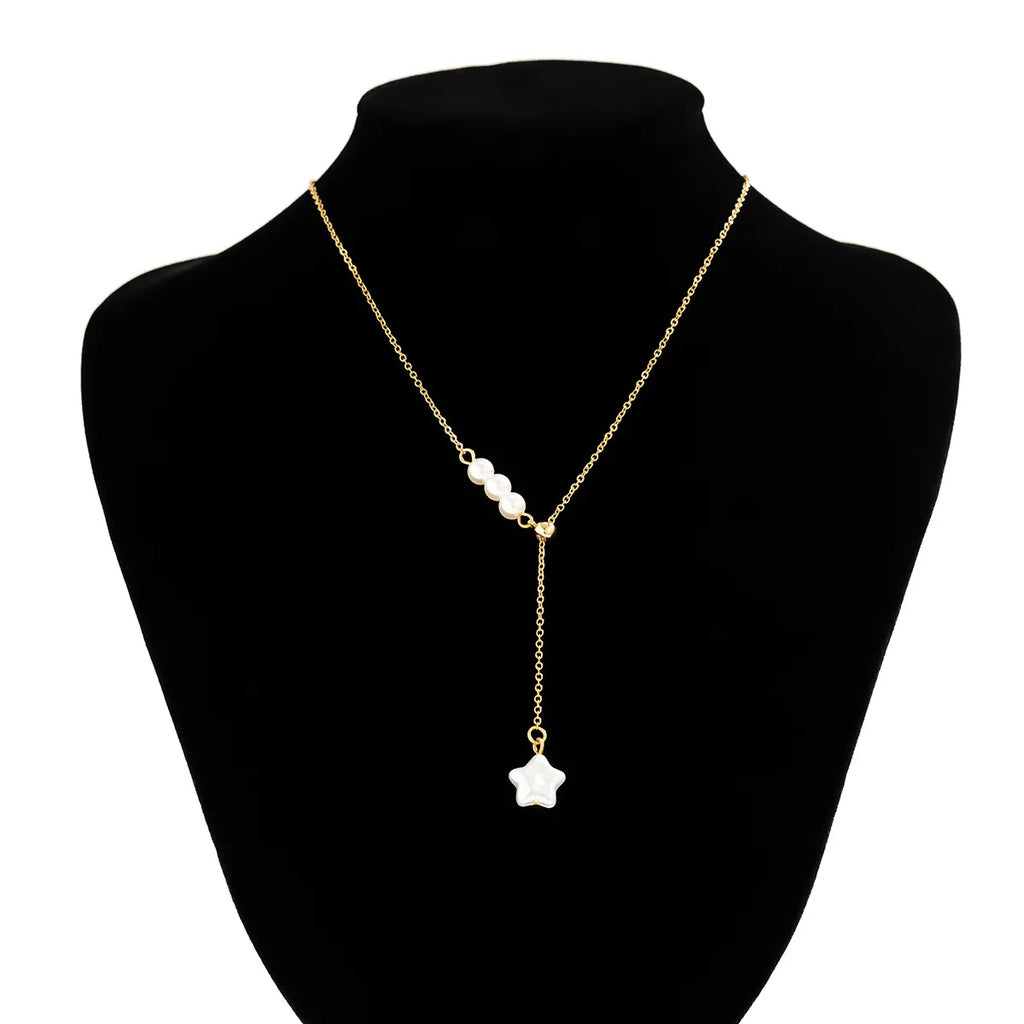 Five-Pointed Star Pearl Tassel Necklace Necklace LUNARITY GARAGE   
