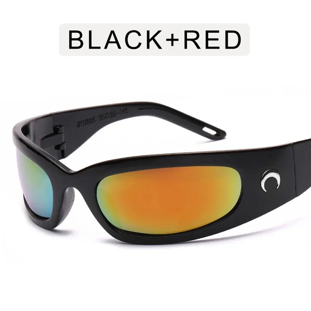 Retro Moon Sunglasses – Classic Luxury UV400 Shades for Men & Women Sunglasses Lunarity Garage Black-Red As Picture