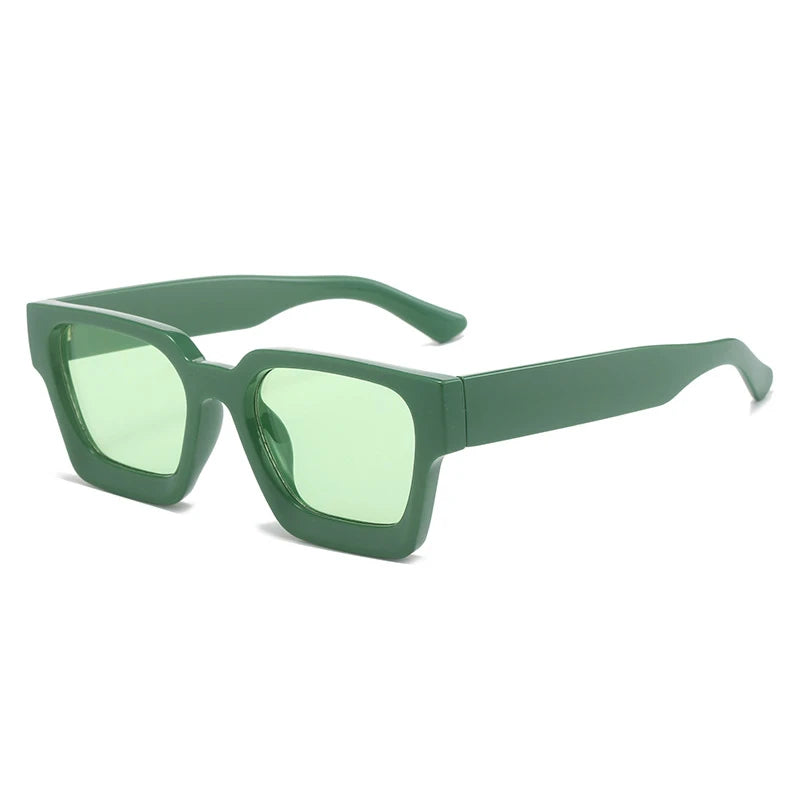 Vintage Square Candy Color Sunglasses – UV400 Gradient Designer Shades Sunglasses LUNARITY GARAGE Green Green As the picture