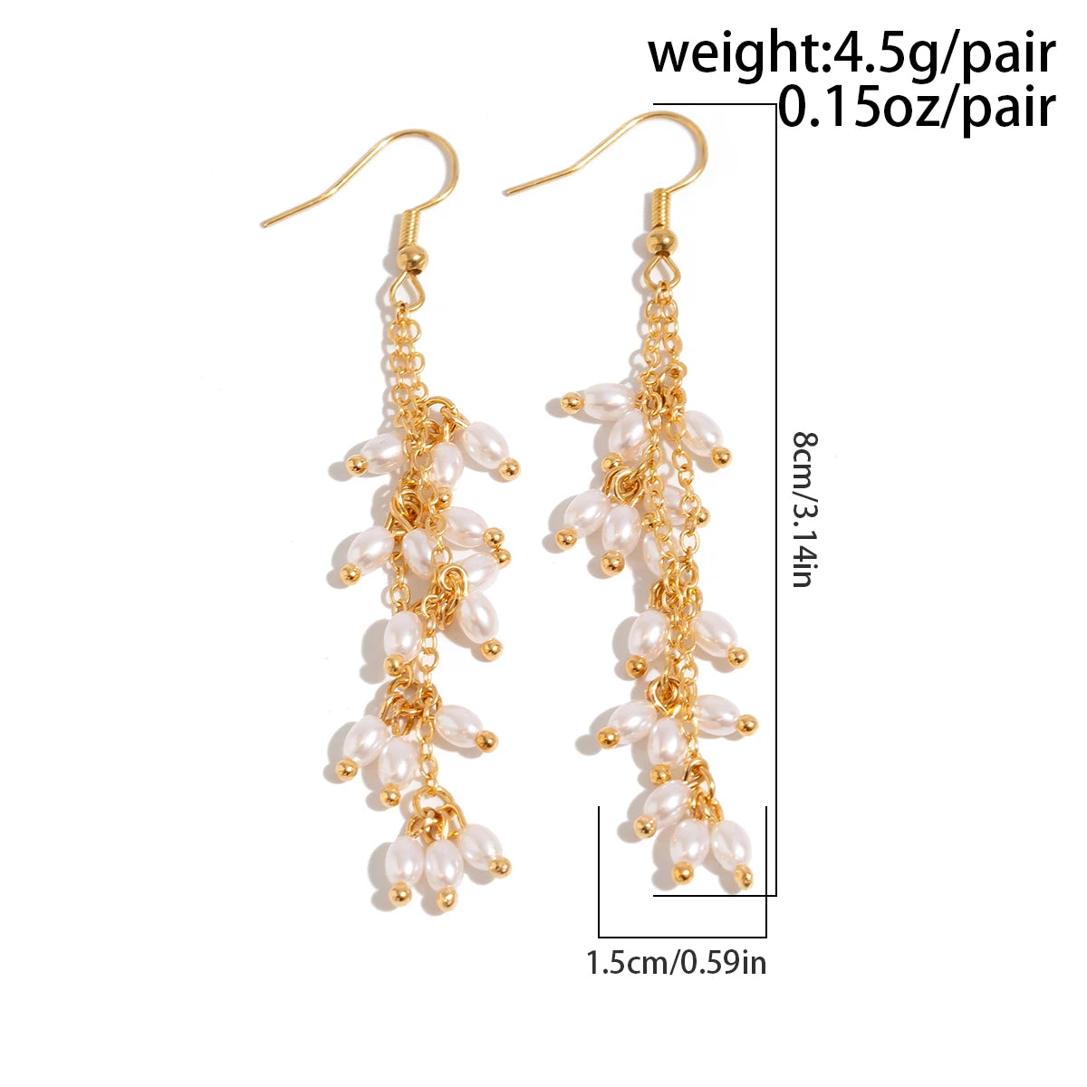 Elegant Vintage Pearl Drop Dangle Earrings Earrings Lunarity Garage