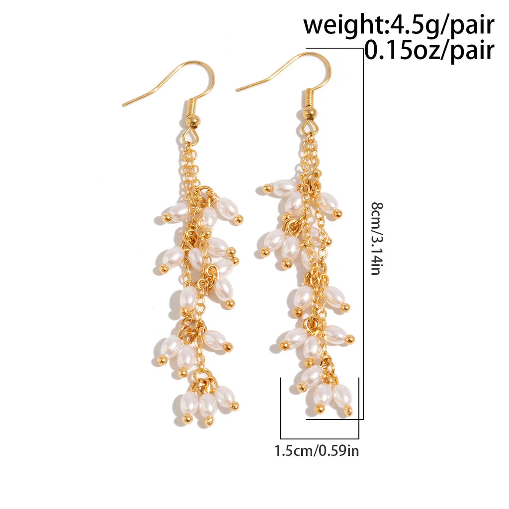 Elegant Vintage Pearl Drop Dangle Earrings Earrings Lunarity Garage   