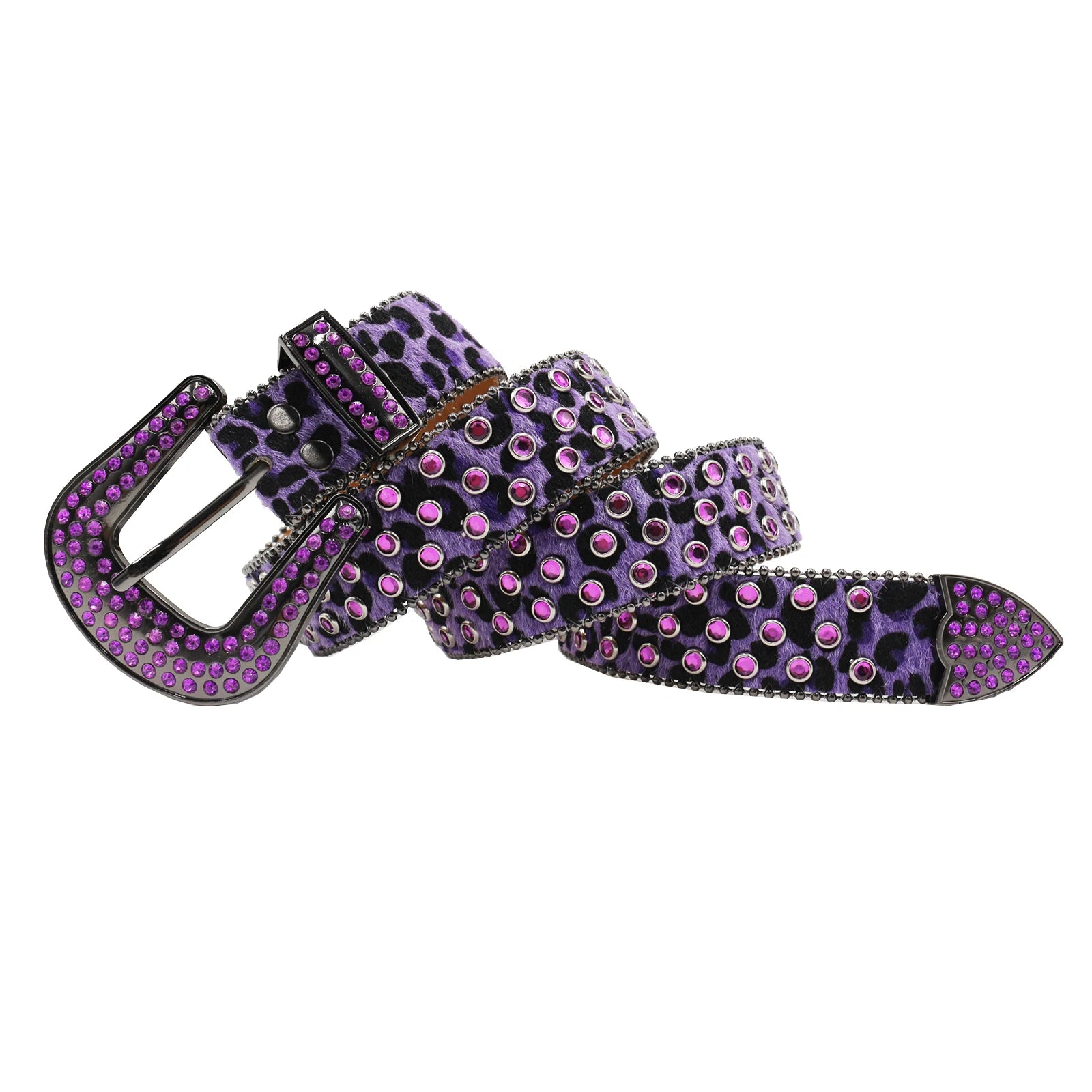 Rhinestone Western Belt – Studded Leopard Bling Strap belt LUNARITY GARAGE
