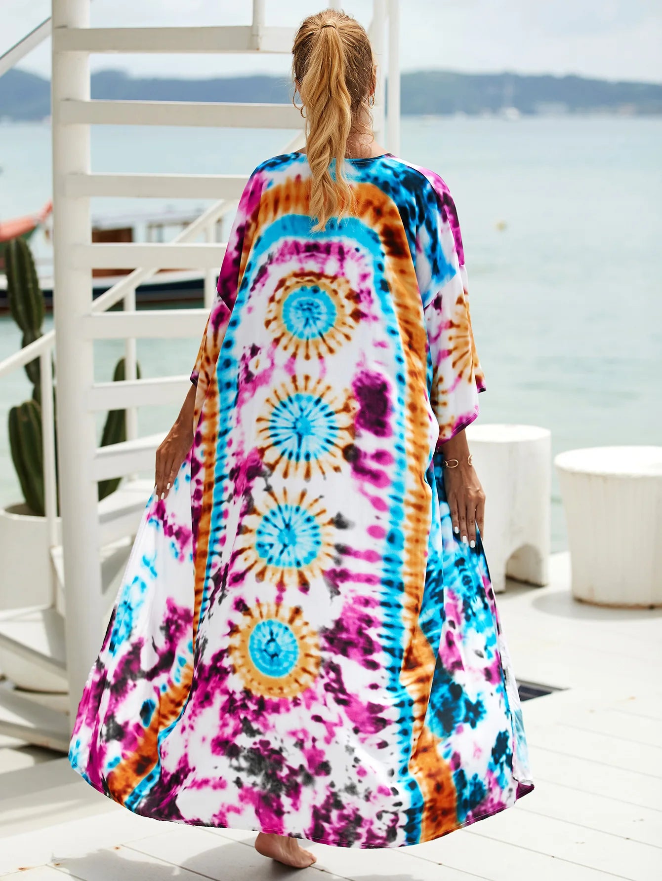 The Africa Printed Beach Kimono Cover-Up