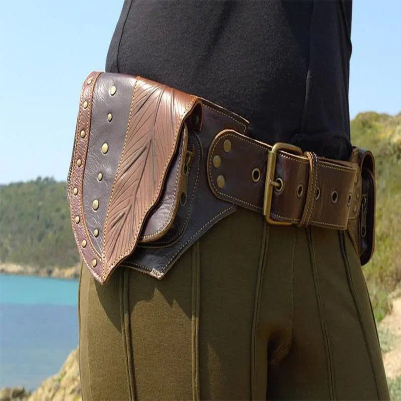 Medieval Leather Belt Pouch Belt Lunarity Garage Brown  