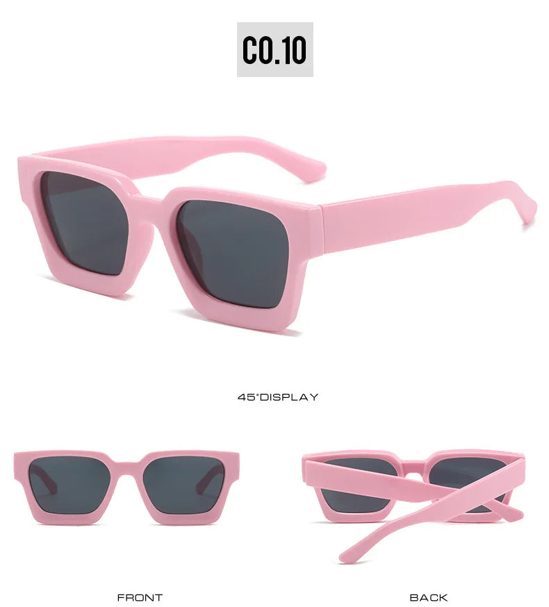 Vintage Square Candy Color Sunglasses – UV400 Gradient Designer Shades Sunglasses LUNARITY GARAGE