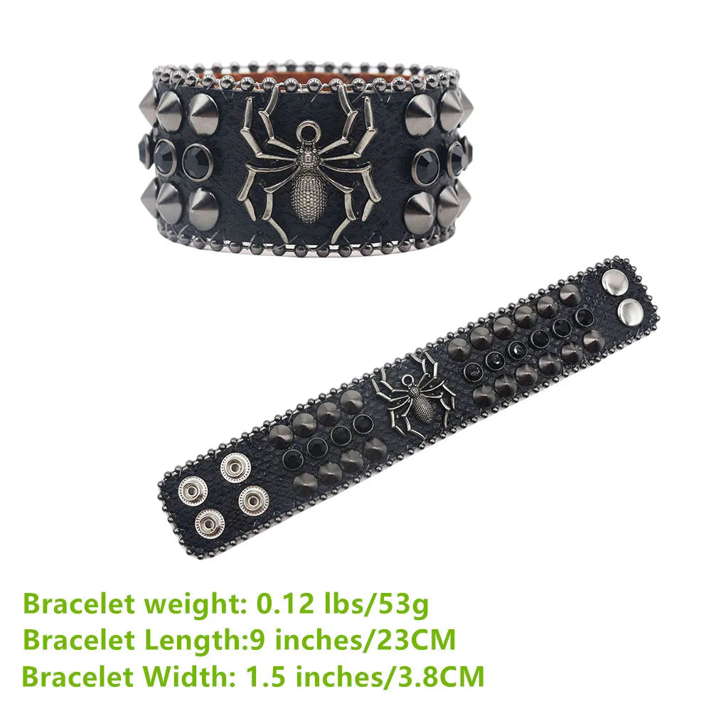 Original Designer Rhinestone Rivet Bracelet – Y2K Unisex Bangle Bracelets LUNARITY GARAGE