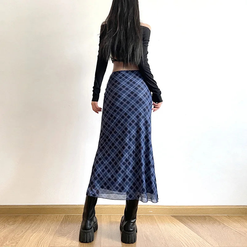 Plaid Print Wrap Pencil Skirt – Vintage Elegance with a Modern Twist Skirts LUNARITY GARAGE