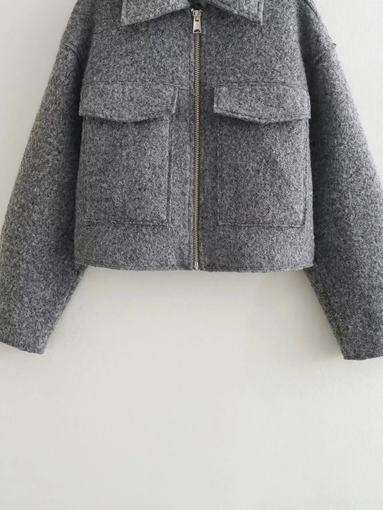 Tweed Cropped Zip-Up Jacket – Women’s Streetwear for Autumn/Winter jacket LUNARITY GARAGE