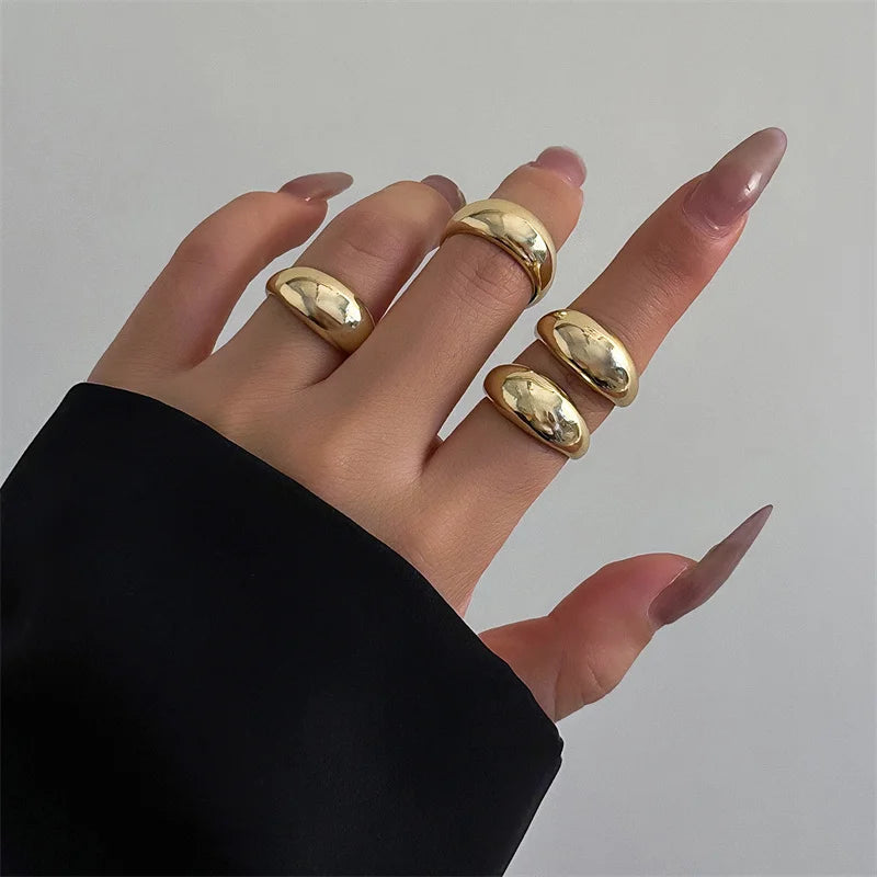 Vintage Geometric Irregular Open Round Ring Set Ring Lunarity Garage   