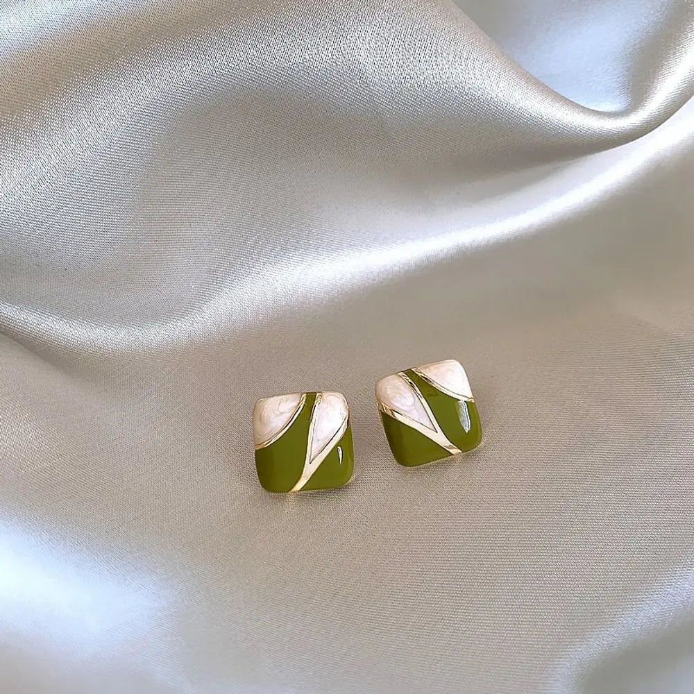Design Girl Gift Dripping Oil Fashion Jewelry Alloy Ear Studs Women Square Earrings Girl Stud Earrings Korean Style Earrings Earrings Lunarity Garage