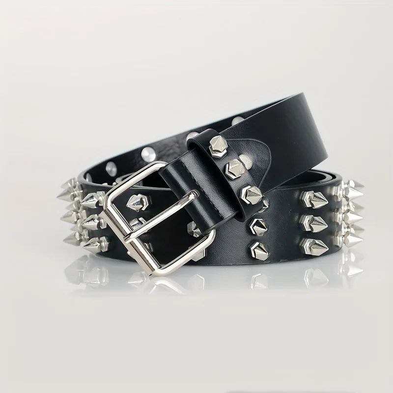 Star Eyelet Double Buckle Punk Belt - Versatile Y2K Jeans Waist Belt Belt LUNARITY GARAGE