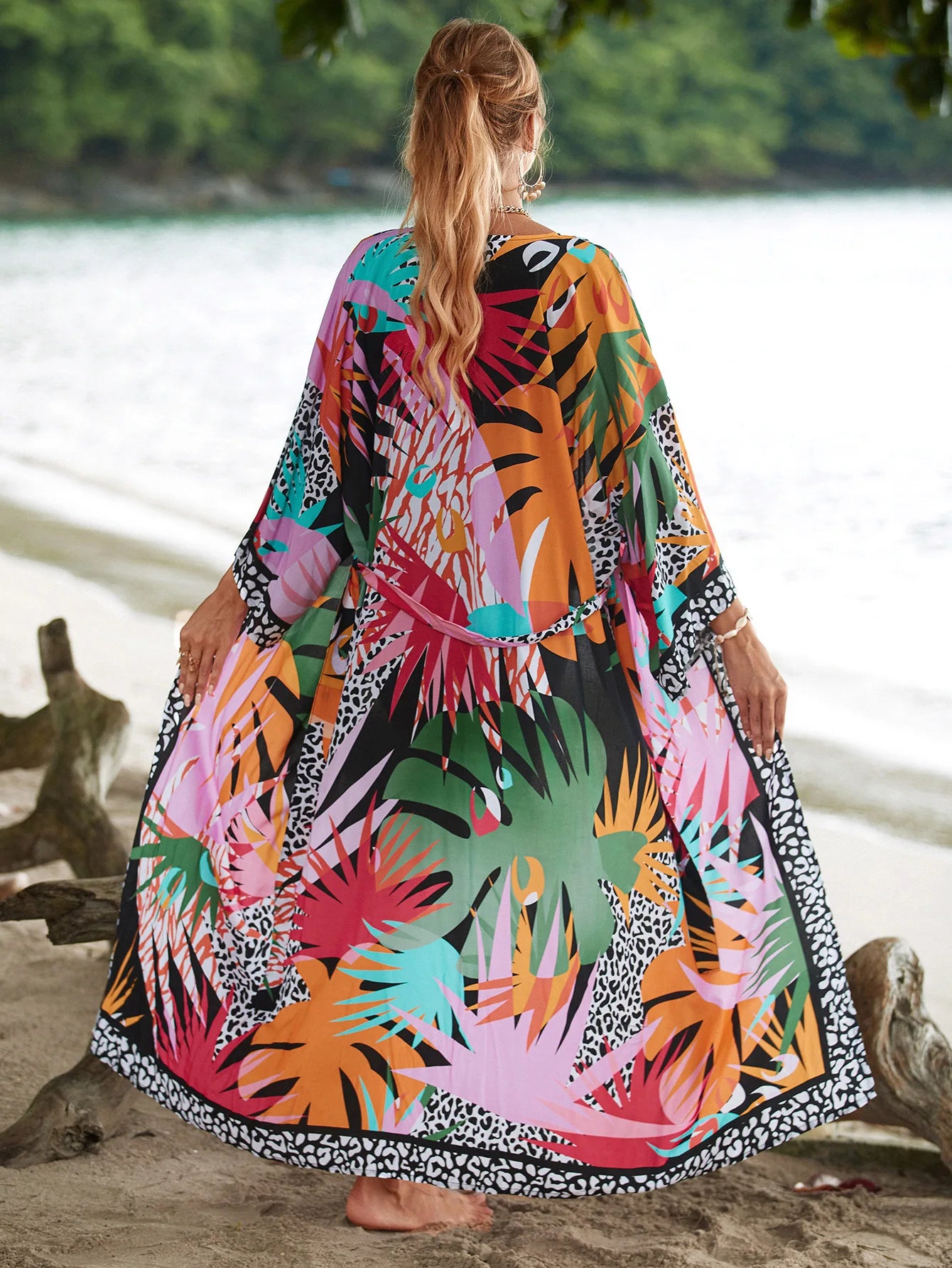 The Africa Printed Beach Kimono Cover-Up kimonos LUNARITY GARAGE