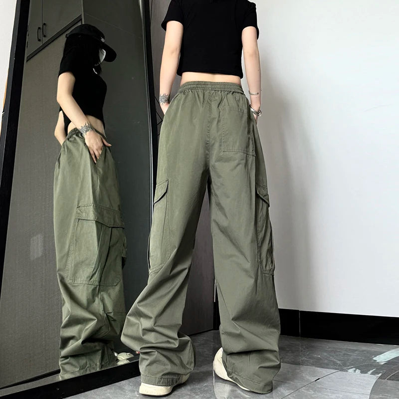 Y2K High Waist Wide Leg Cargo Pants – Streetwear Essential Pants LUNARITY GARAGE
