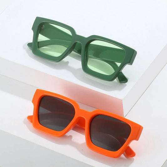 Vintage Square Candy Color Sunglasses – UV400 Gradient Designer Shades Sunglasses LUNARITY GARAGE