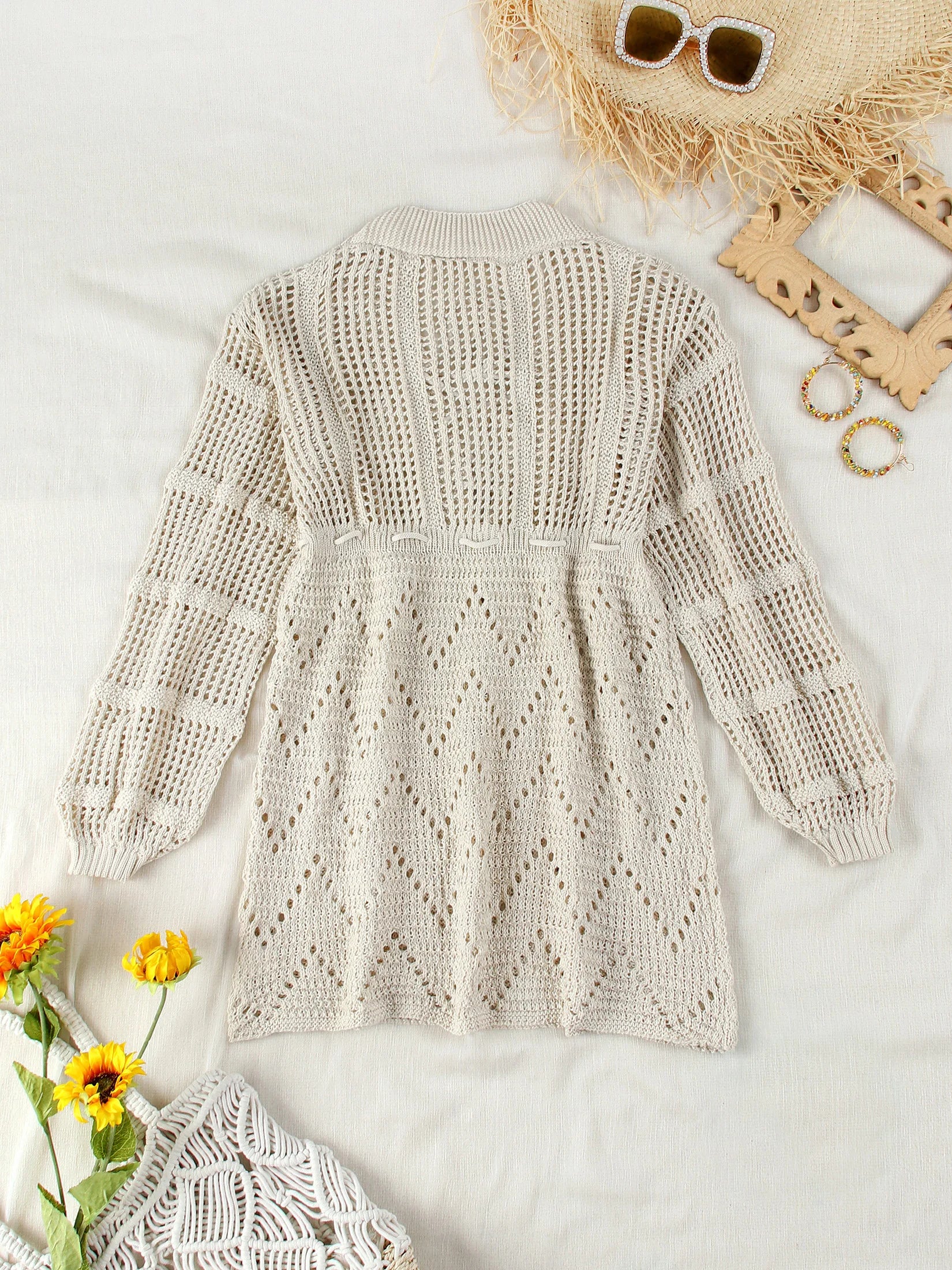 Daring Winter Warmth: The Sexy See-Through Deep V-Neck Knit Mini Dress Dress LUNARITY GARAGE