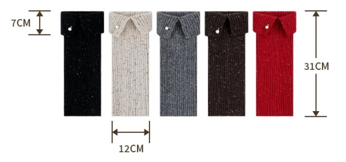 Harajuku Pearl Mid-Calf Leg Warmers – Thick Wool Knit Ankle Covers for Winter Socks Lunarity Garage   