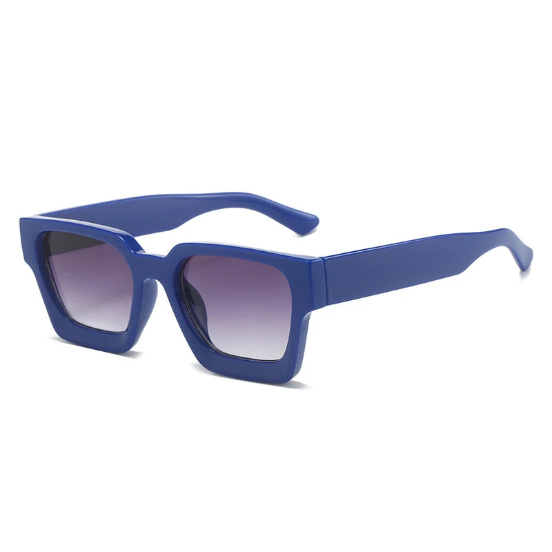 Vintage Square Candy Color Sunglasses – UV400 Gradient Designer Shades